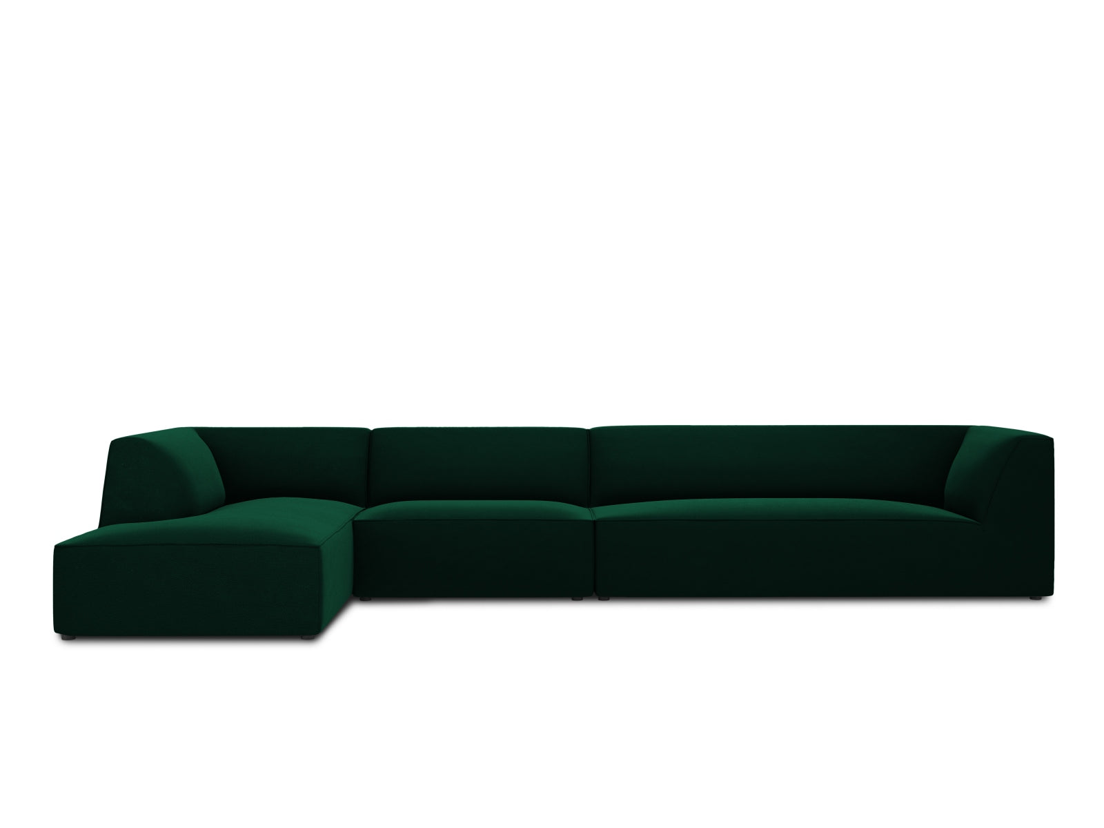 Ruby Velour modulares Ecksofa links 5 Sitzer in Bottle Green präsentiert im Onlineshop von KAQTU Design AG. Ecksofa links ist von Micadoni