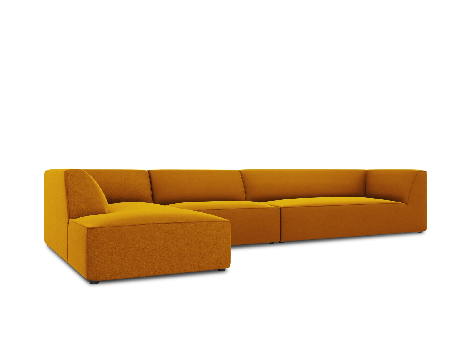 Stylisches 5-Sitzer Ecksofa links aus Ruby Velour von Micadoni, perfekt für moderne Wohnräume und entspannte Stunden.