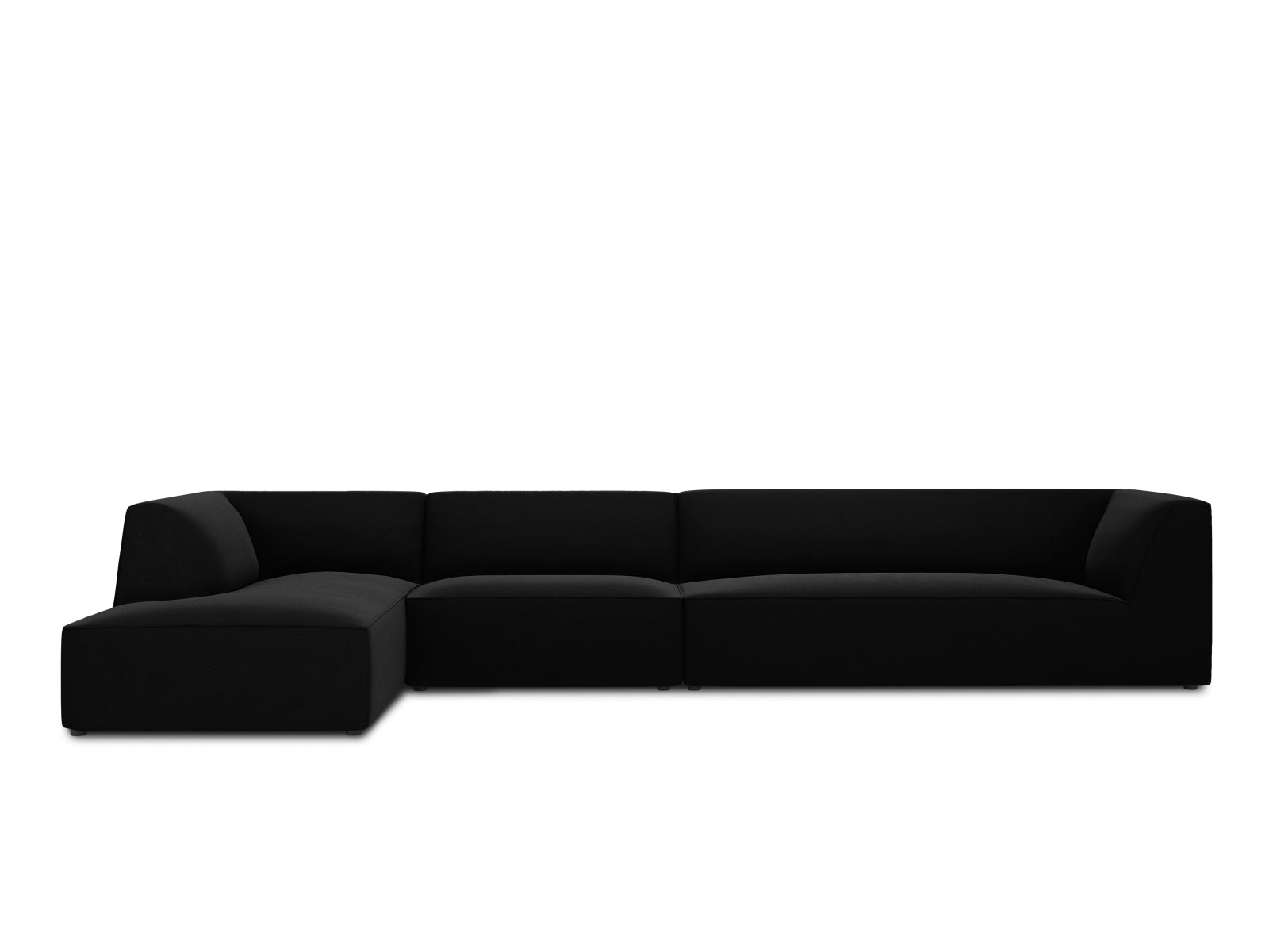 Ruby Velour modulares Ecksofa links 5 Sitzer in Black-Salvador präsentiert im Onlineshop von KAQTU Design AG. Ecksofa links ist von Micadoni