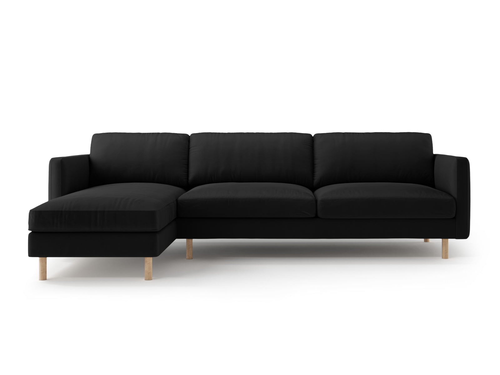 Eden Velour links Ecksofa 4 Sitzer in Black-Paris präsentiert im Onlineshop von KAQTU Design AG. Ecksofa links ist von Micadoni