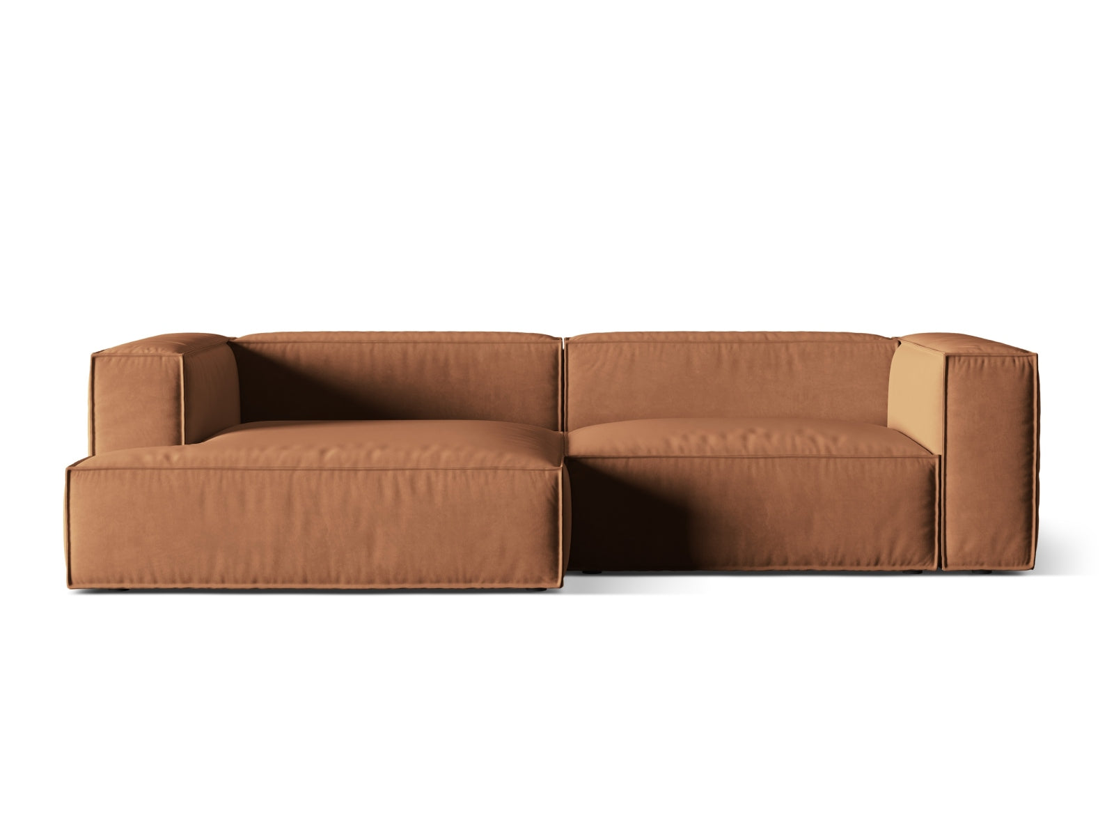 Nuria Velour Modular Ecksofa links 4 Sitzer in Honey-Paris präsentiert im Onlineshop von KAQTU Design AG. L-Sofa links ist von Micadoni