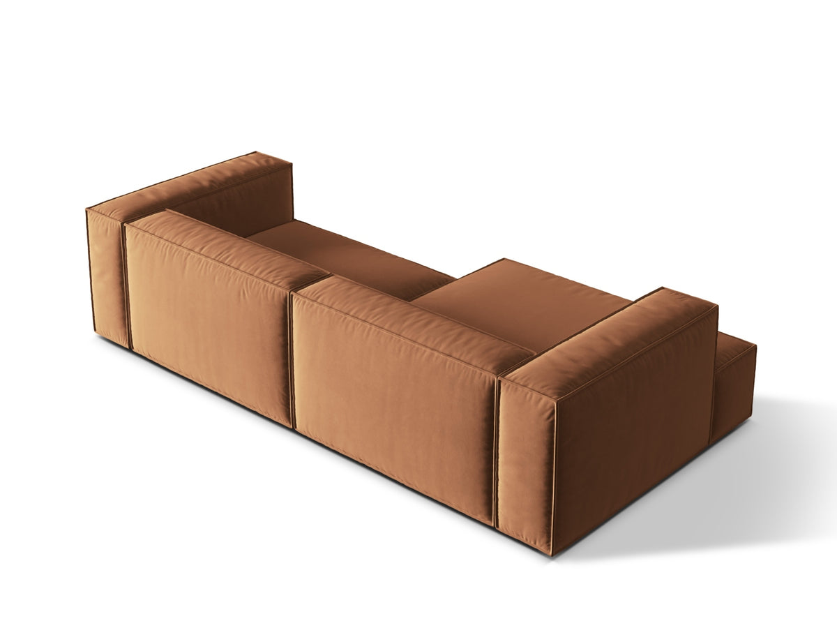 Nuria Velour Modular Ecksofa links 4 Sitzer in Honey-Paris präsentiert im Onlineshop von KAQTU Design AG. L-Sofa links ist von Micadoni