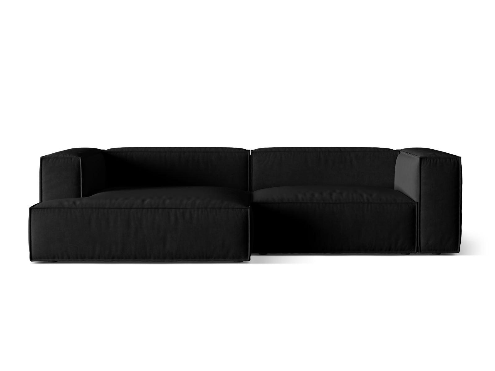Nuria Velour Modular Ecksofa links 4 Sitzer in Black präsentiert im Onlineshop von KAQTU Design AG. Ecksofa links ist von Micadoni