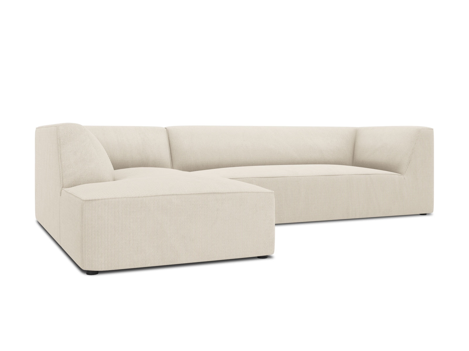 Stylisches Ruby Ecksofa links in elegantem Beige, perfekt für entspannte Abende. Geräumiges 4-Sitzer Modell von Micadoni.