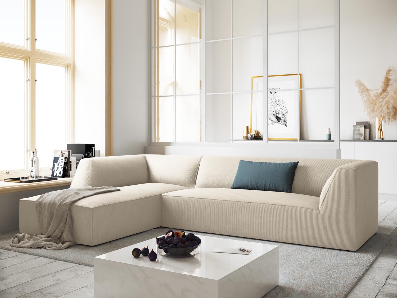Entdecken Sie das stilvolle Ruby Ecksofa links 4 Sitzer von Micadoni – Komfort, Eleganz und Funktionalität für Ihr modernes Wohnzimmer.