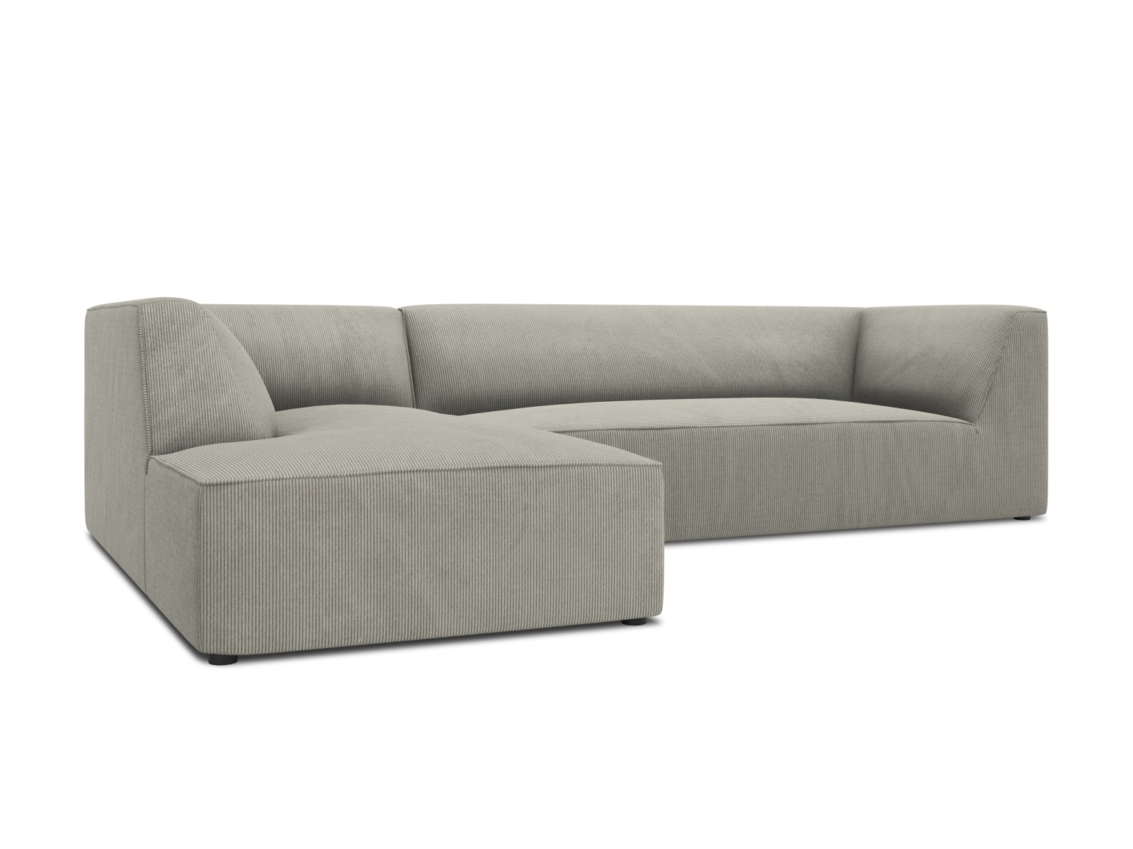 Elegantes, modulares Ecksofa Ruby in Hellgrau, perfekt für 4 Personen, vereint modernen Stil und hohen Sitzkomfort für Ihr Wohnzimmer.