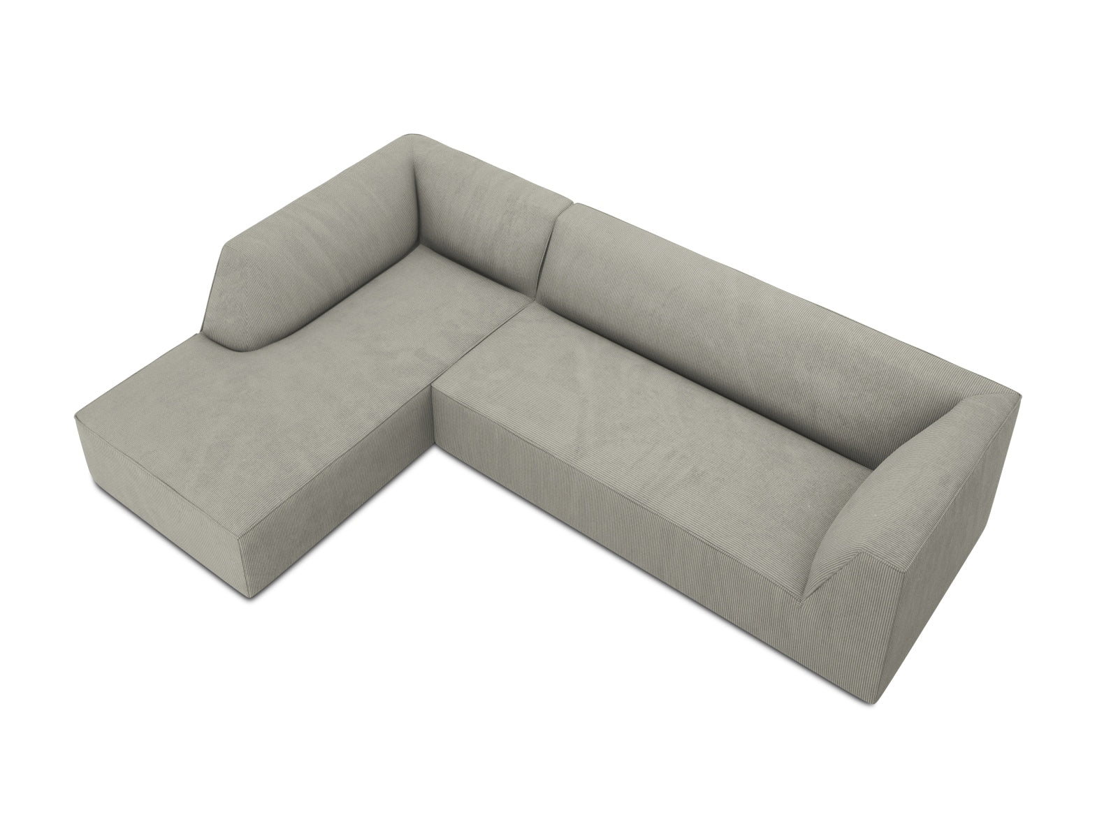 Stylisches, modulares Ecksofa Ruby in Hellgrau, ideal für 4 Personen, bietet zeitgemäßes Design und hervorragende Bequemlichkeit für Ihr Zuhause.