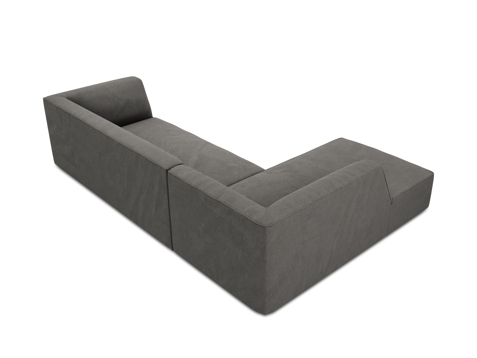 Elegantes, modulares Ecksofa Ruby in Dunkelgrau, ideal für 4 Personen, bietet Komfort und Stil für jedes moderne Wohnzimmer.