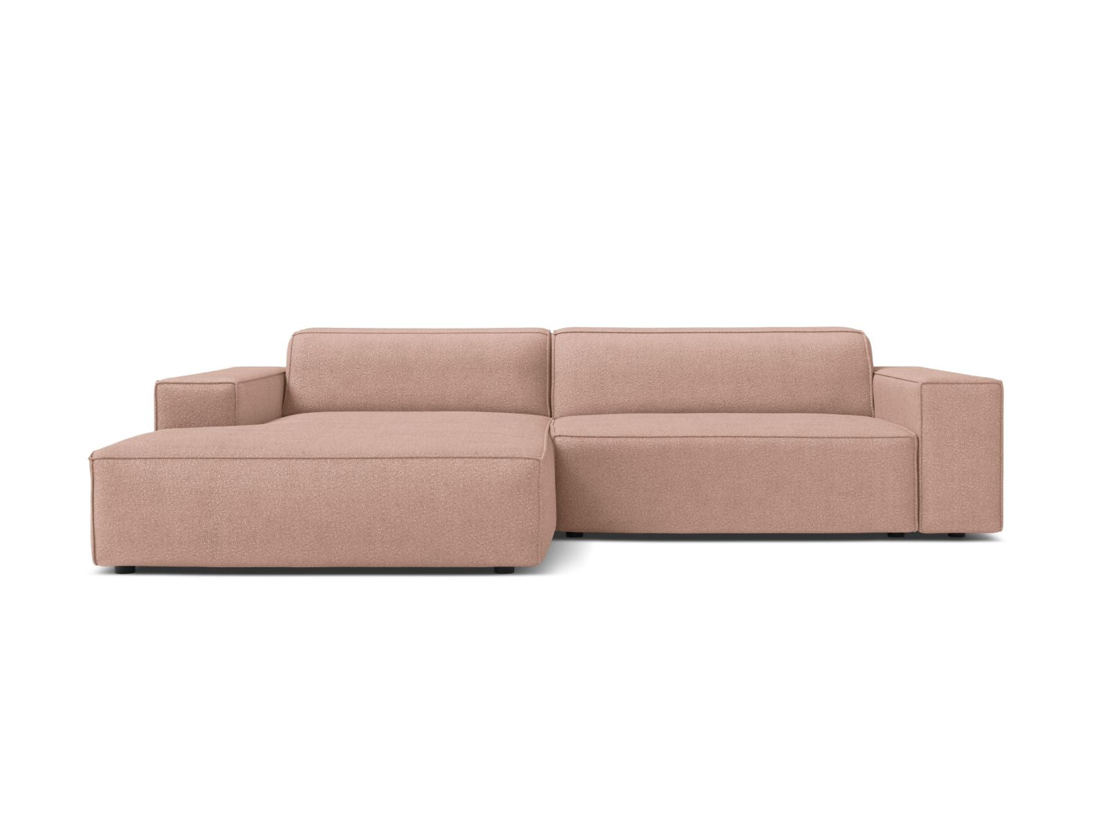 Jodie Boucle modulares Ecksofa links 3 Sitzer in Powder Pink-Baloo präsentiert im Onlineshop von KAQTU Design AG. Ecksofa links ist von Micadoni