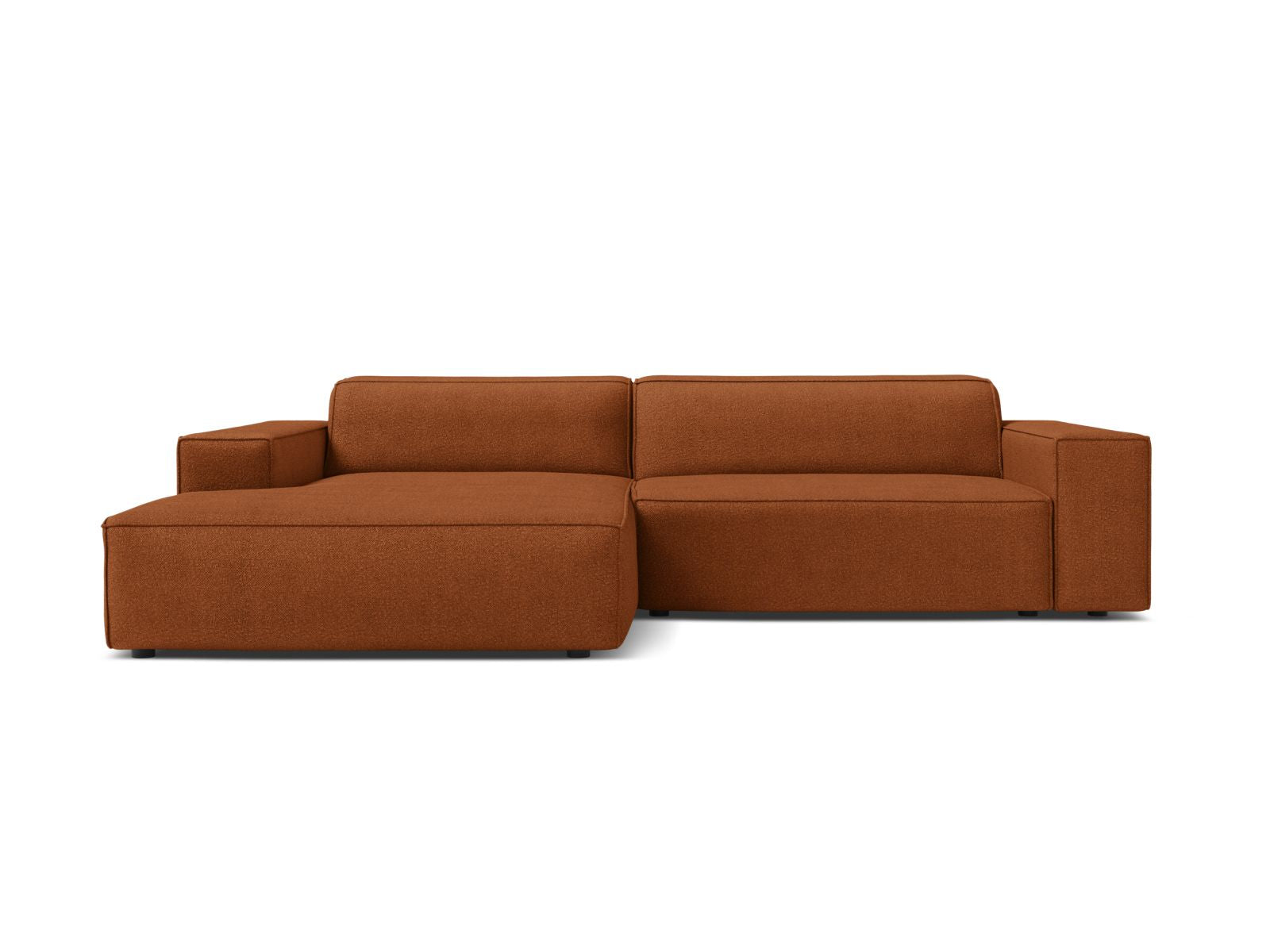 Jodie Boucle modulares Ecksofa links 3 Sitzer in Terracotta-Baloo präsentiert im Onlineshop von KAQTU Design AG. Ecksofa links ist von Micadoni