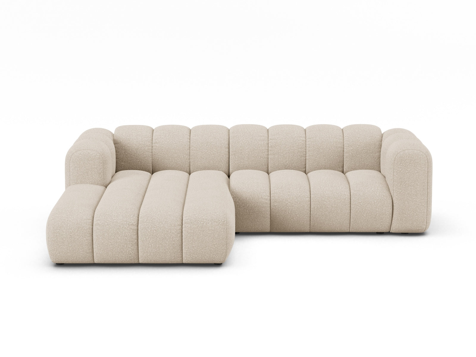 Lupine Boucle Modular Ecksofa links 4 Sitzer in Beige präsentiert im Onlineshop von KAQTU Design AG. Ecksofa links ist von Micadoni