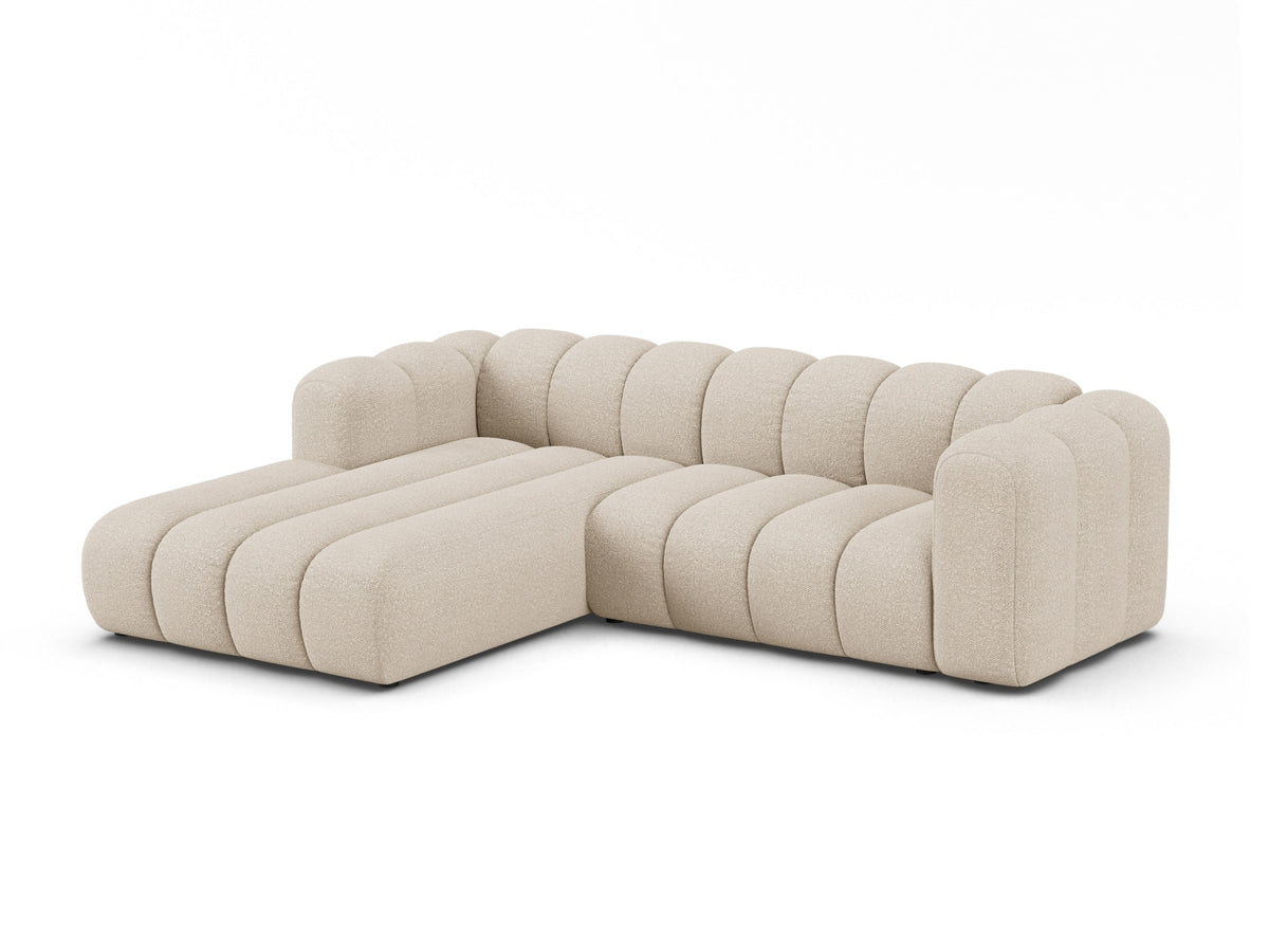 Lupine Boucle Modular Ecksofa links 4 Sitzer in Beige-Baloo präsentiert im Onlineshop von KAQTU Design AG. L-Sofa links ist von Micadoni