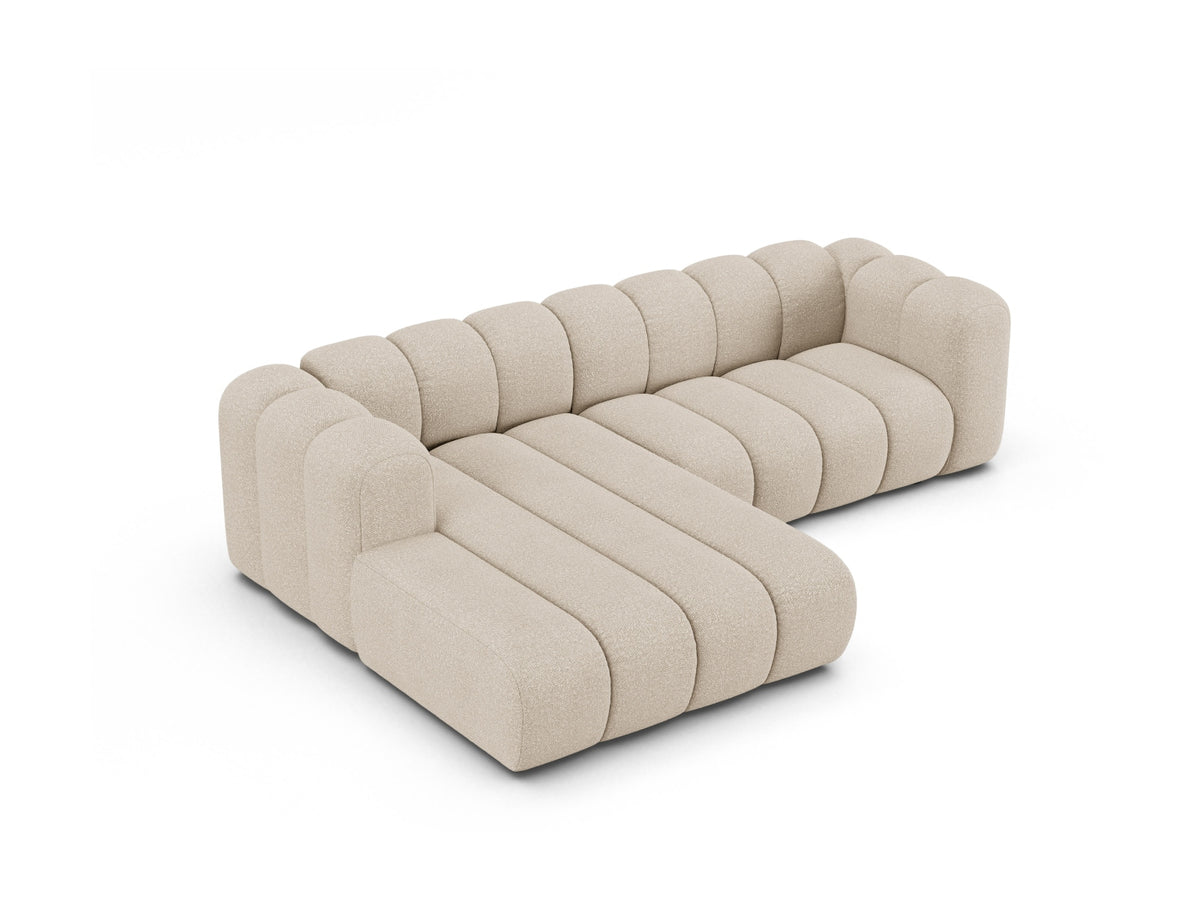 Lupine Boucle Modular Ecksofa links 4 Sitzer in Beige-Baloo präsentiert im Onlineshop von KAQTU Design AG. L-Sofa links ist von Micadoni