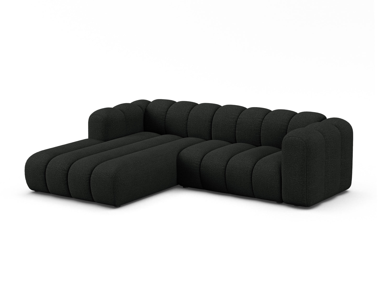 Lupine Boucle Modular Ecksofa links 4 Sitzer in Black präsentiert im Onlineshop von KAQTU Design AG. Ecksofa links ist von Micadoni
