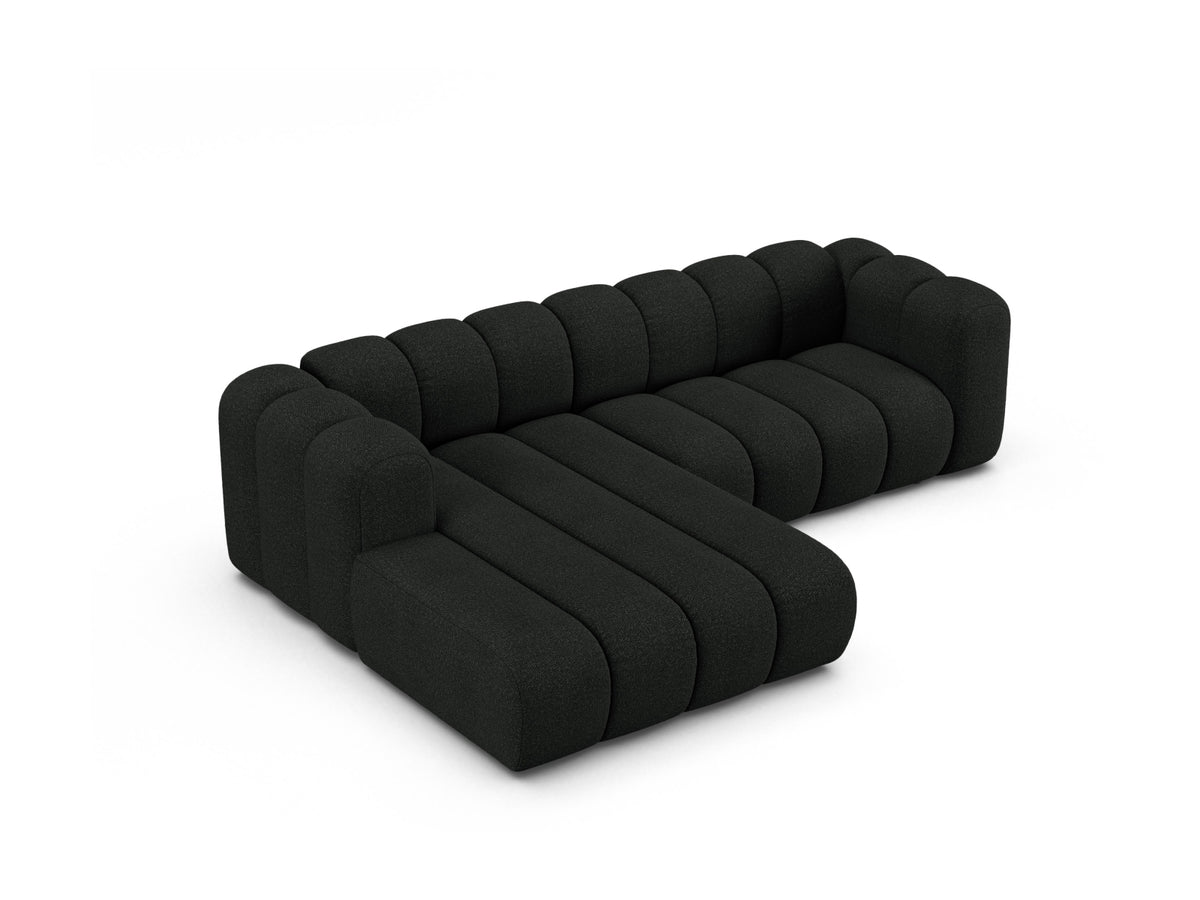 Lupine Boucle Modular Ecksofa links 4 Sitzer in Black-Baloo präsentiert im Onlineshop von KAQTU Design AG. L-Sofa links ist von Micadoni