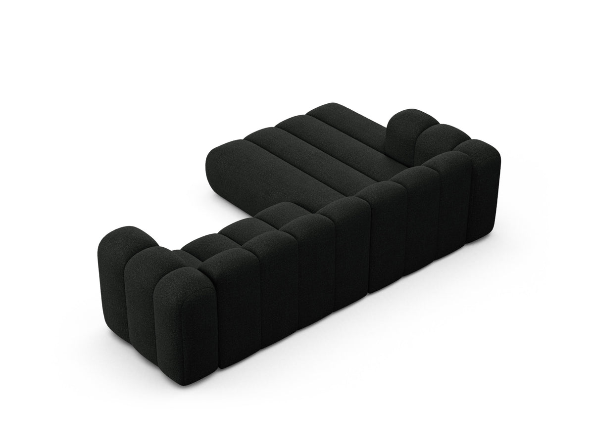 Lupine Boucle Modular Ecksofa links 4 Sitzer in Black-Baloo präsentiert im Onlineshop von KAQTU Design AG. L-Sofa links ist von Micadoni