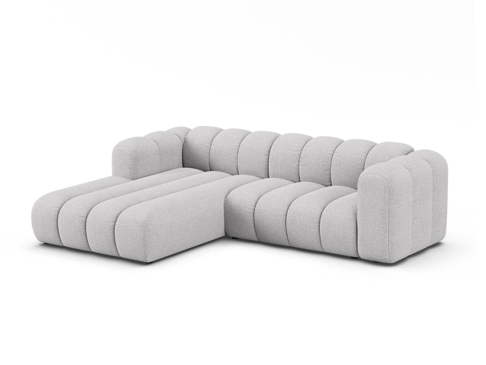 Lupine Boucle Modular Ecksofa links 4 Sitzer in Light Grey präsentiert im Onlineshop von KAQTU Design AG. Ecksofa links ist von Micadoni