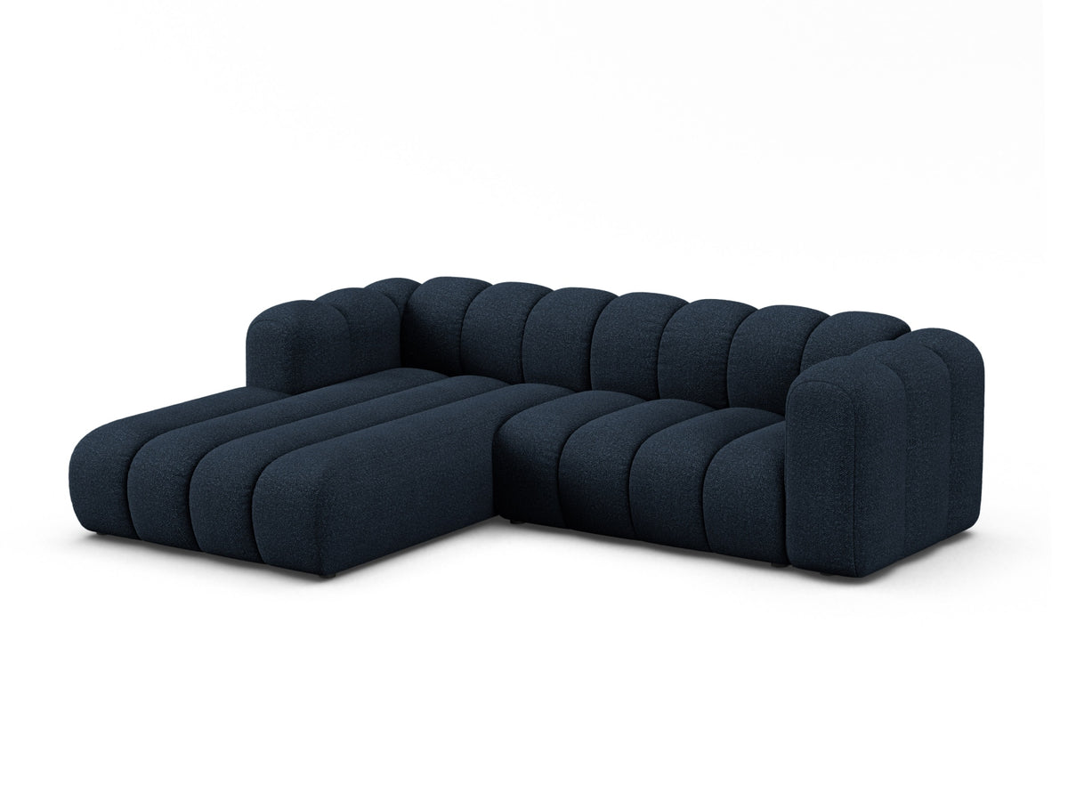 Lupine Boucle Modular Ecksofa links 4 Sitzer in Dark Blue-Baloo präsentiert im Onlineshop von KAQTU Design AG. L-Sofa links ist von Micadoni
