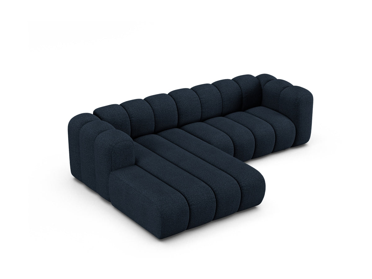 Lupine Boucle Modular Ecksofa links 4 Sitzer in Dark Blue-Baloo präsentiert im Onlineshop von KAQTU Design AG. L-Sofa links ist von Micadoni
