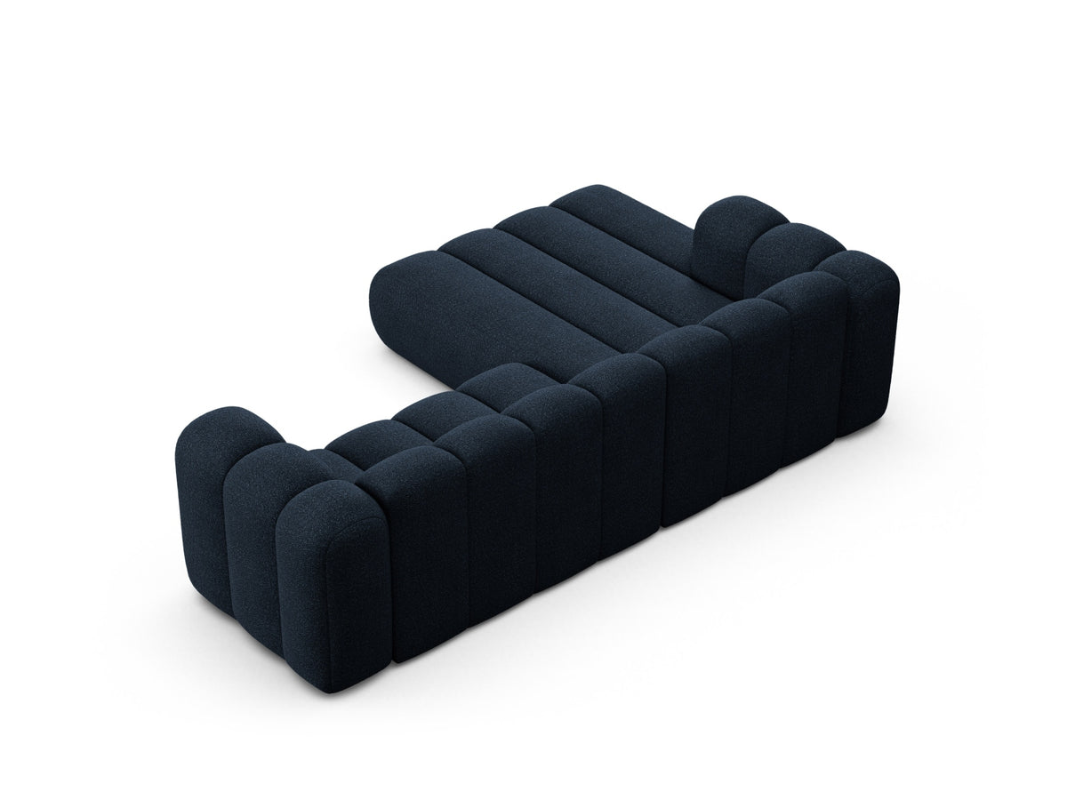 Lupine Boucle Modular Ecksofa links 4 Sitzer in Dark Blue-Baloo präsentiert im Onlineshop von KAQTU Design AG. L-Sofa links ist von Micadoni