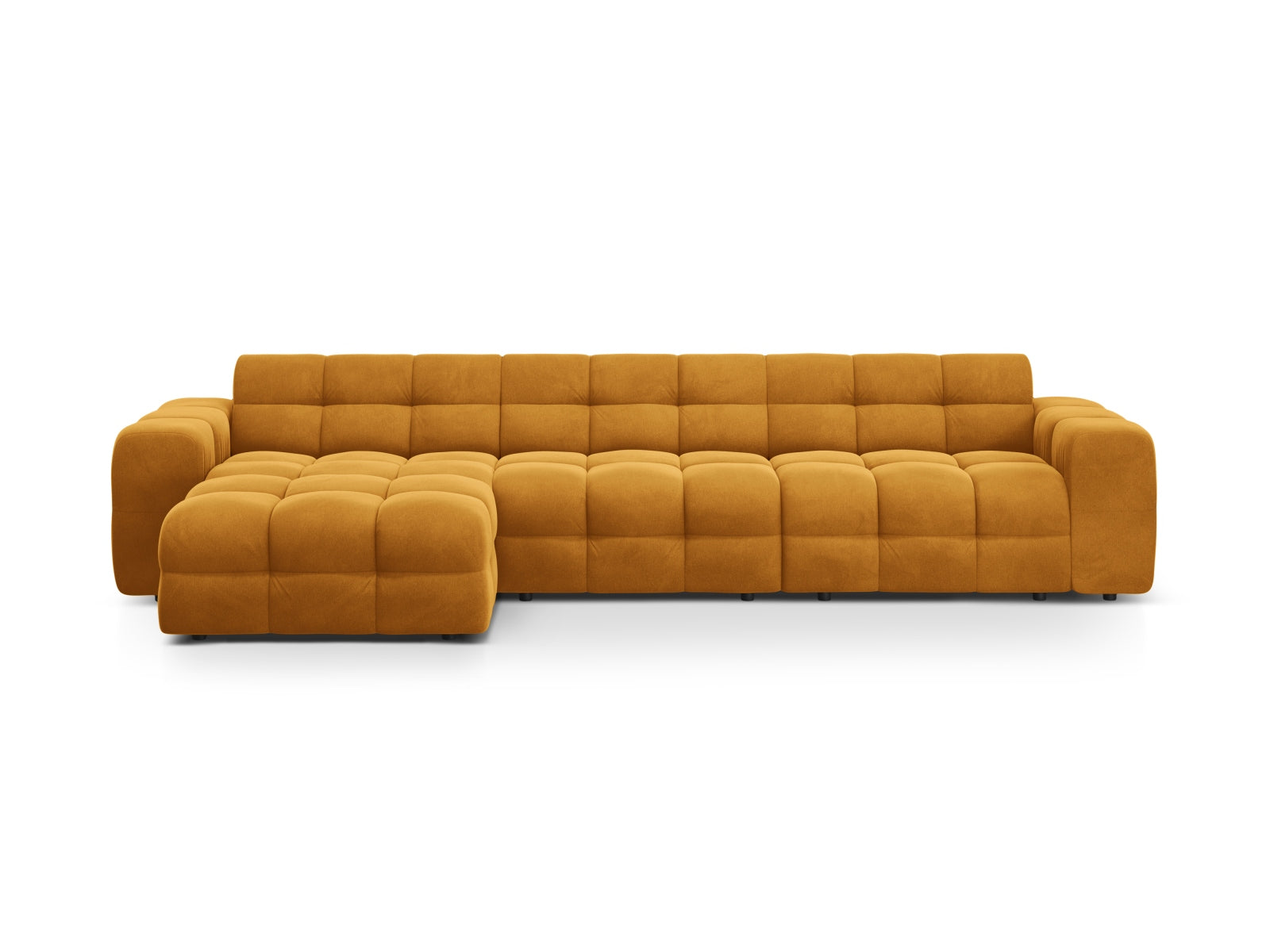 Kendal Velour links Ecksofa 5 Sitzer in Mustard präsentiert im Onlineshop von KAQTU Design AG. Ecksofa links ist von Micadoni