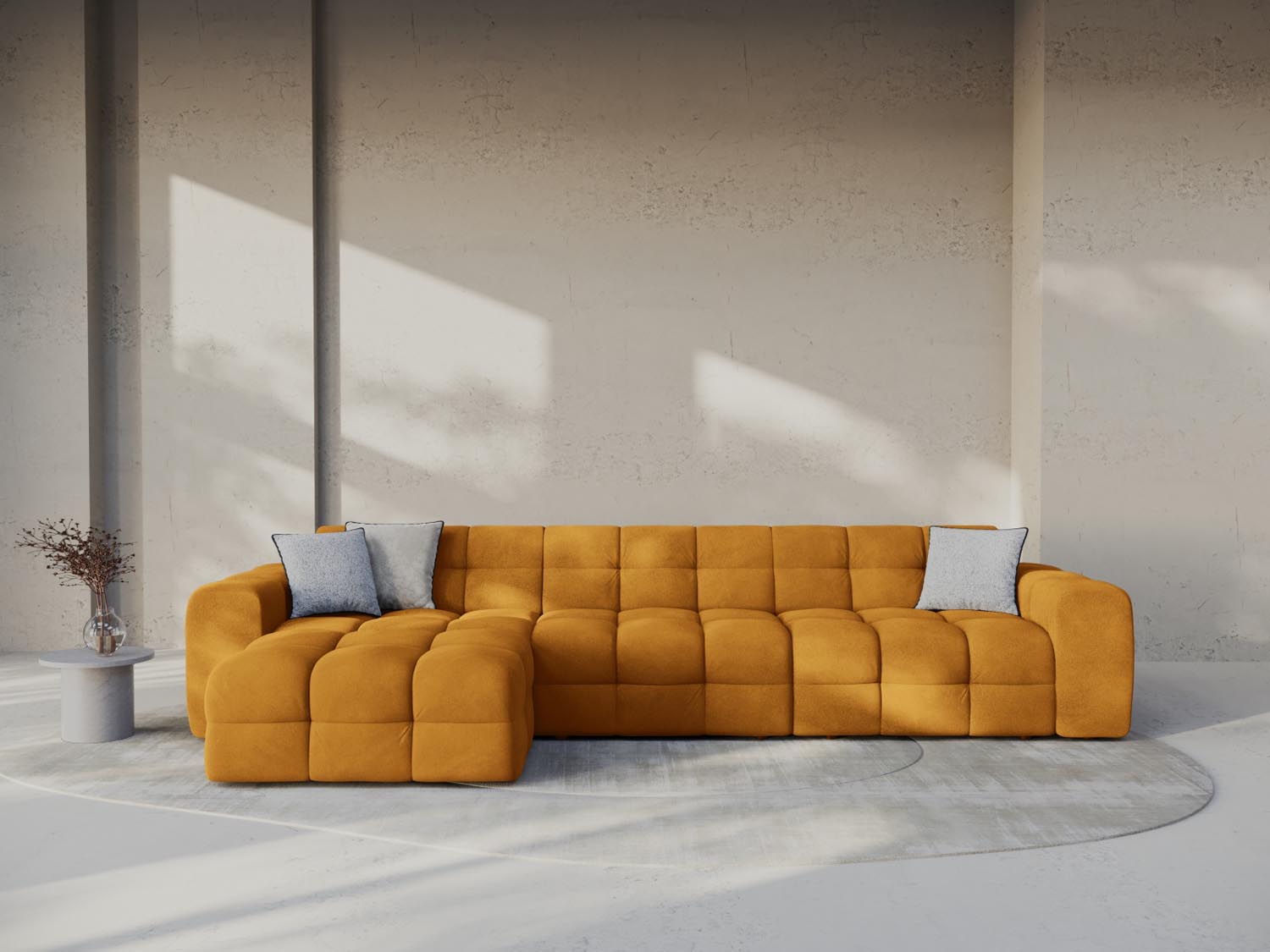 Entdecken Sie das Kendal Velour links Ecksofa 5 Sitzer von Micadoni – stilvolles Design, grosszügige Sitzmöglichkeiten und höchsten Komfort für Ihr Zuhause.