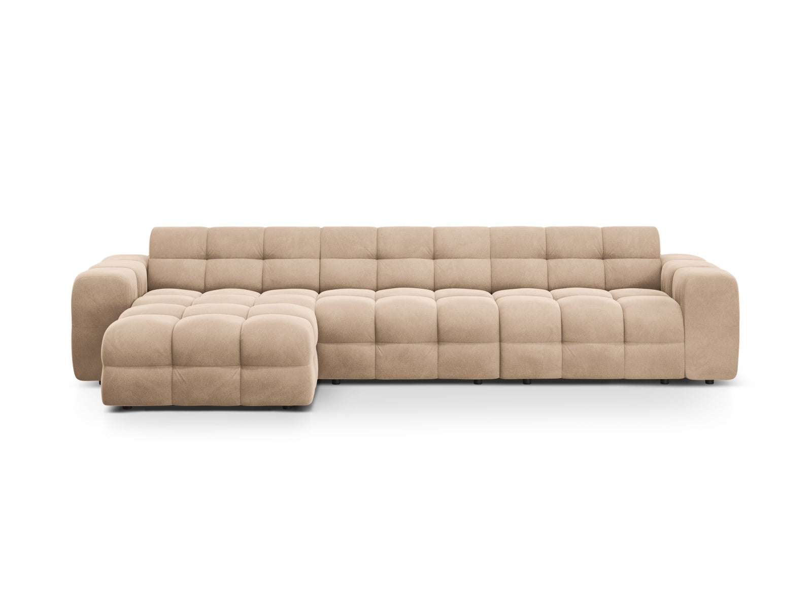 Kendal Velour links Ecksofa 5 Sitzer in Almond Beige-Magic Velvet präsentiert im Onlineshop von KAQTU Design AG. L-Sofa links ist von Micadoni