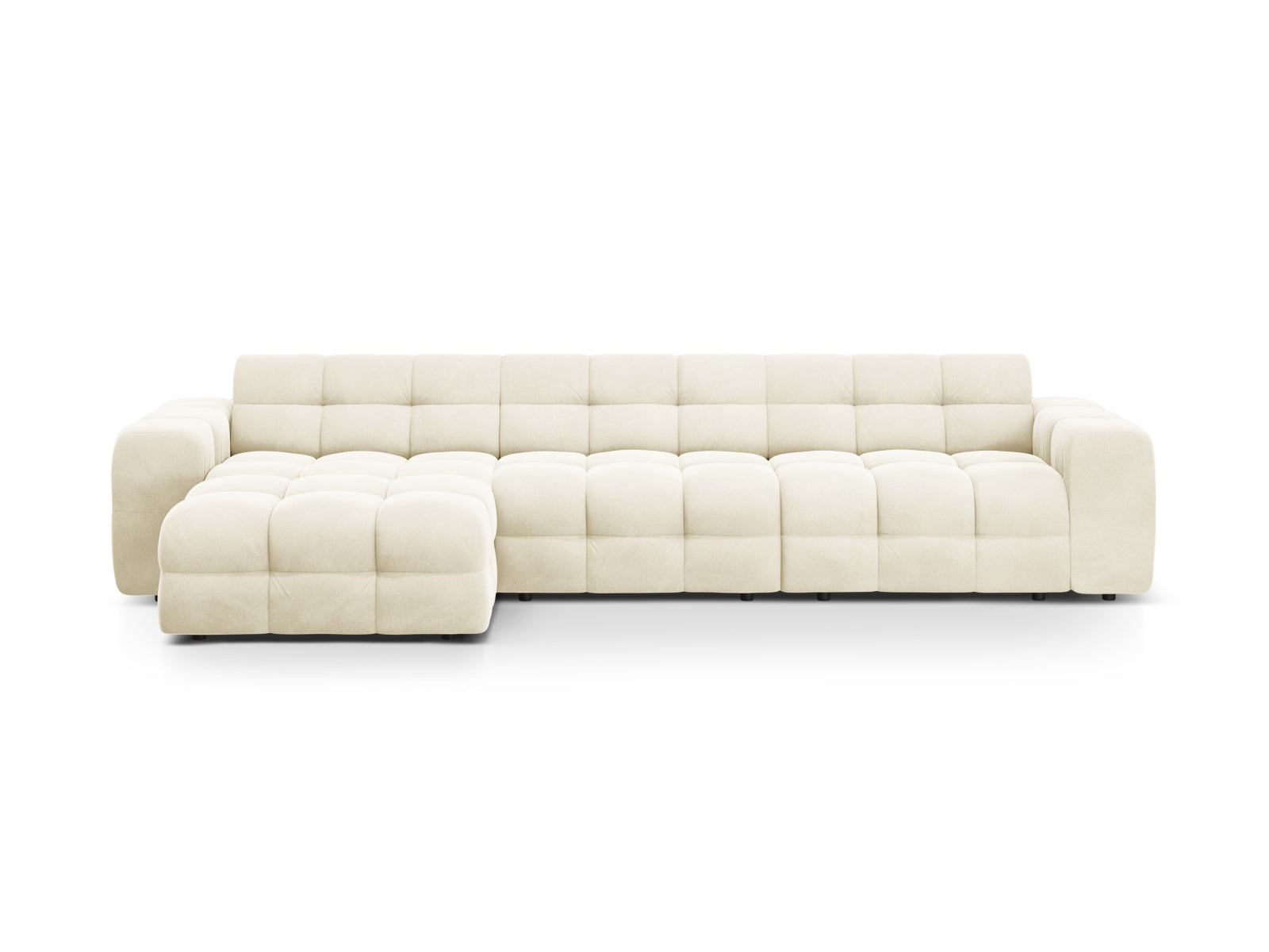 Kendal Velour links Ecksofa 5 Sitzer in Ivory-Magic Velvet präsentiert im Onlineshop von KAQTU Design AG. L-Sofa links ist von Micadoni