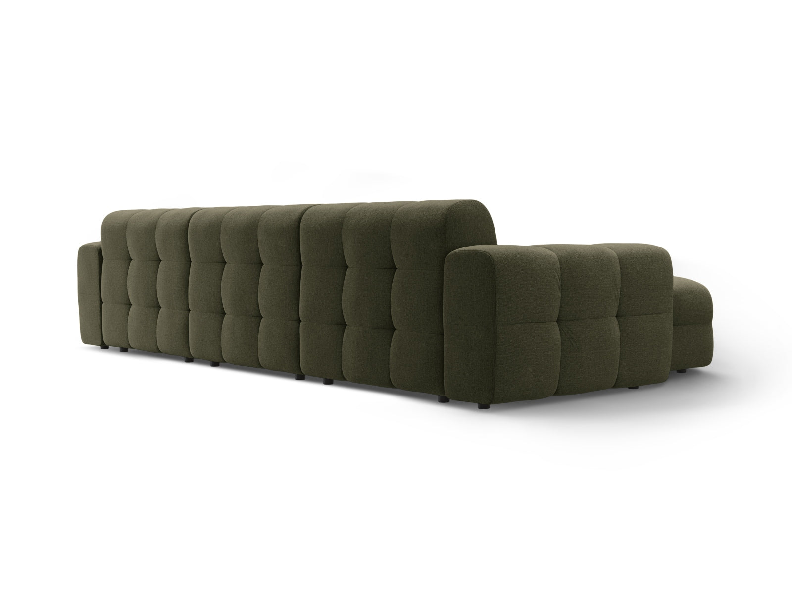 Stylisches Kendal Ecksofa links in Amazon Green-Ottawa, ideal für entspannte Abende. 5-Sitzer von Micadoni vereint Eleganz und Komfort.