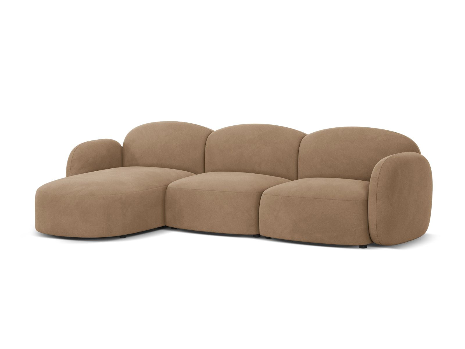 Elegantes Blair Velour Ecksofa in stilvollem Design, linksseitig, ideal für gemütliche Wohnräume. Hochwertige Verarbeitung von Micadoni.