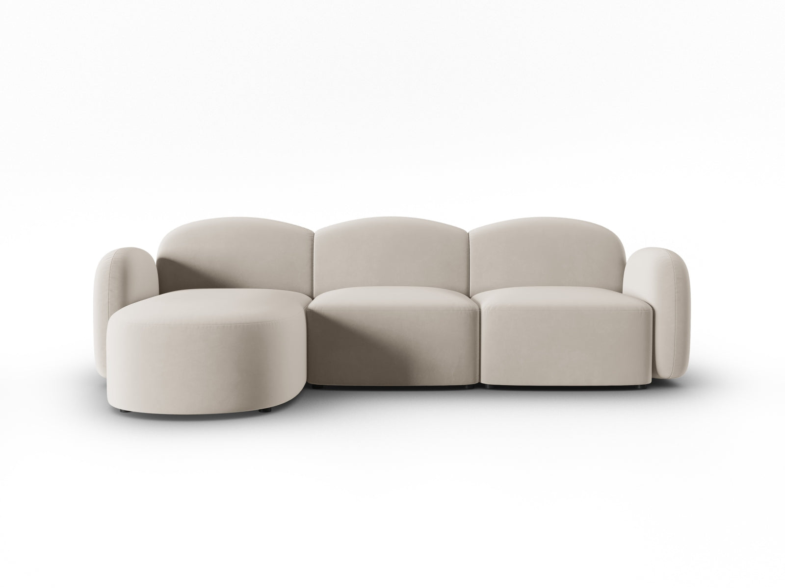 Blair Velour links Ecksofa 4 Sitzer in Ecru-Casino präsentiert im Onlineshop von KAQTU Design AG. L-Sofa links ist von Micadoni