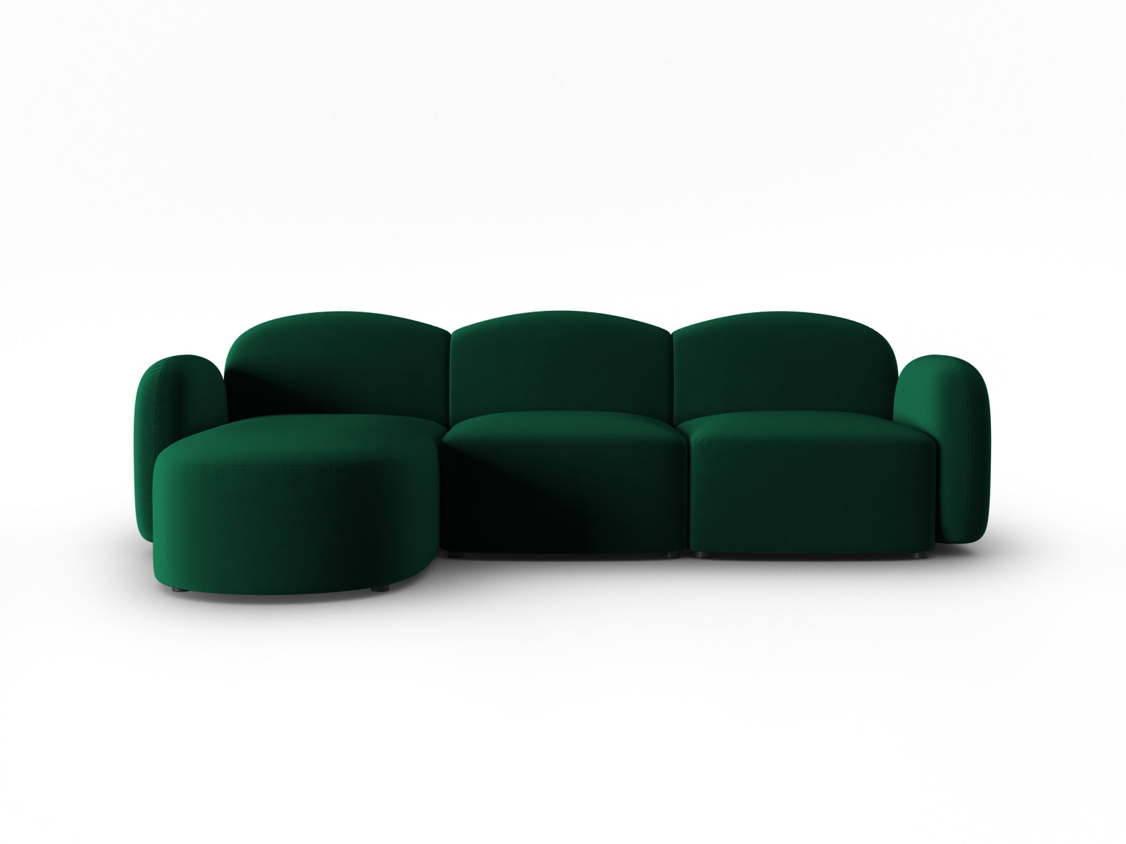 Elegantes linksseitiges Ecksofa Blair aus Velours, 4-Sitzer, ideal für gemütliche Abende und modernes Wohndesign.