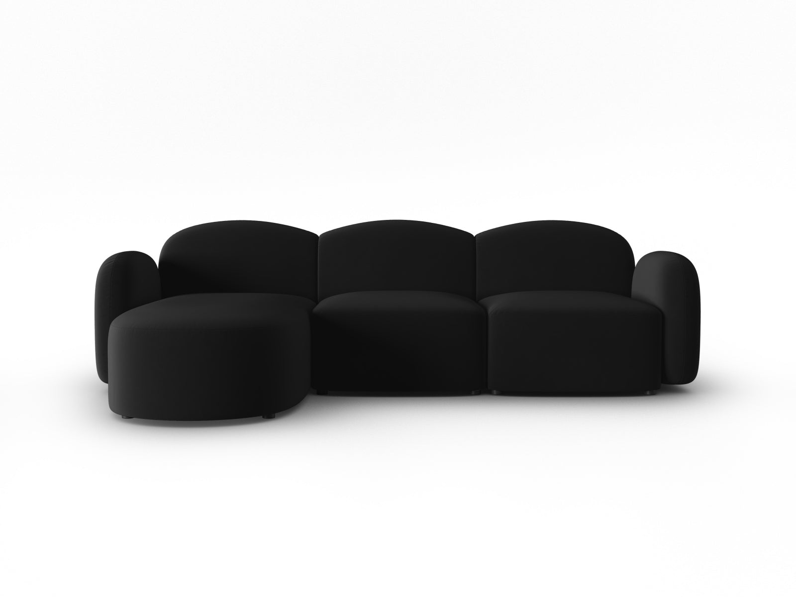 Blair Velour links Ecksofa 4 Sitzer in Black präsentiert im Onlineshop von KAQTU Design AG. Ecksofa links ist von Micadoni