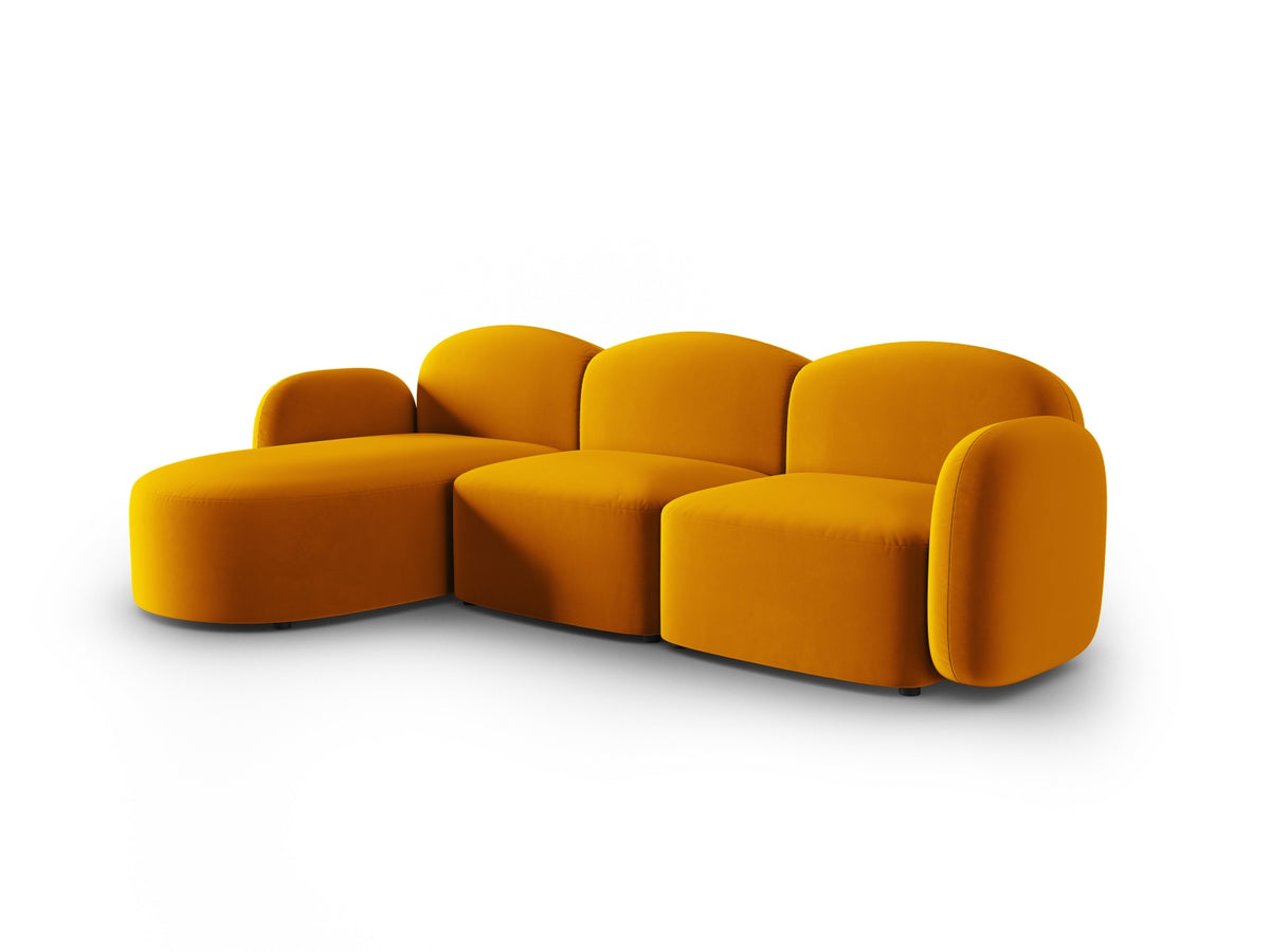 Blair Velour links Ecksofa 4 Sitzer in Yellow-Casino präsentiert im Onlineshop von KAQTU Design AG. L-Sofa links ist von Micadoni
