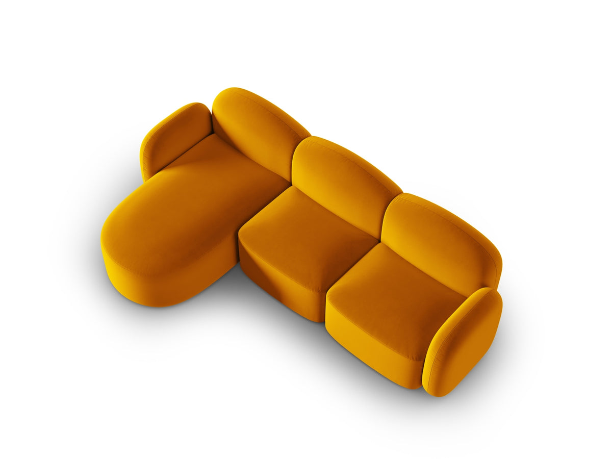 Blair Velour links Ecksofa 4 Sitzer in Yellow-Casino präsentiert im Onlineshop von KAQTU Design AG. L-Sofa links ist von Micadoni