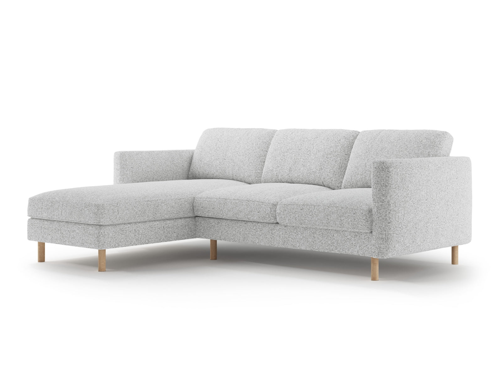 Erleben Sie das stilvolle Eden Ecksofa links 3 Sitzer von Micadoni. Luxuriöses Velours, zeitgemässes Design und optimaler Sitzkomfort für Ihr Zuhause.