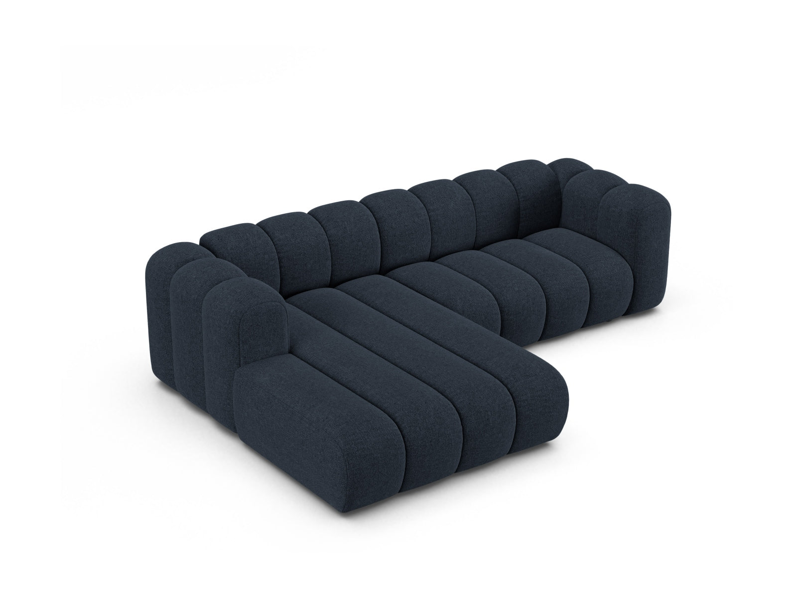 Modernes, modulares 4-Sitzer Ecksofa links in Navy Blue von Micadoni, perfekt für entspannte Stunden und stilvolle Einrichtung.