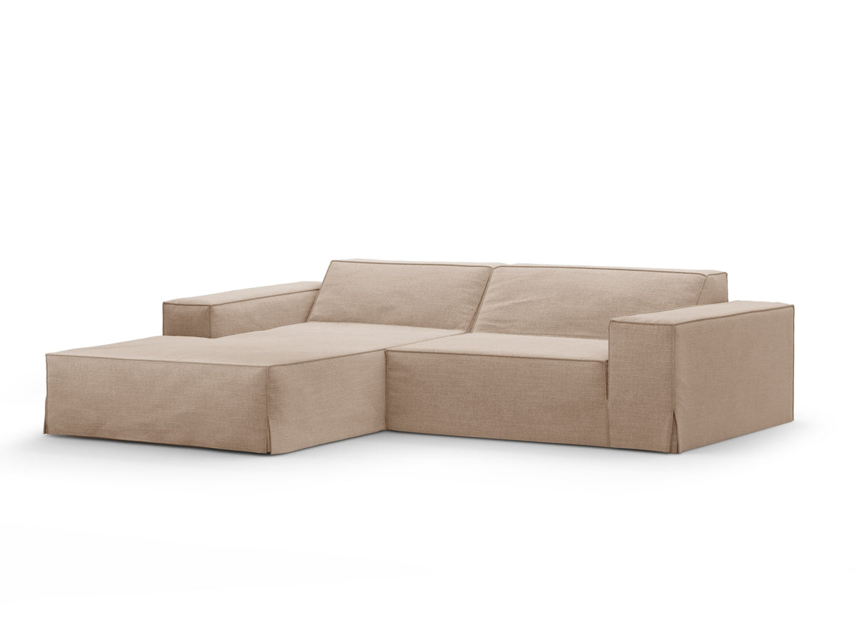 Jodie Modulares Ecksofa links 3 Sitzer mit abnehmbaren Bezug in Sand-LINS präsentiert im Onlineshop von KAQTU Design AG. L-Sofa links ist von Micadoni