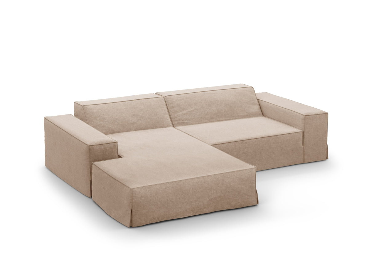 Jodie Modulares Ecksofa links 3 Sitzer mit abnehmbaren Bezug in Sand-LINS präsentiert im Onlineshop von KAQTU Design AG. L-Sofa links ist von Micadoni