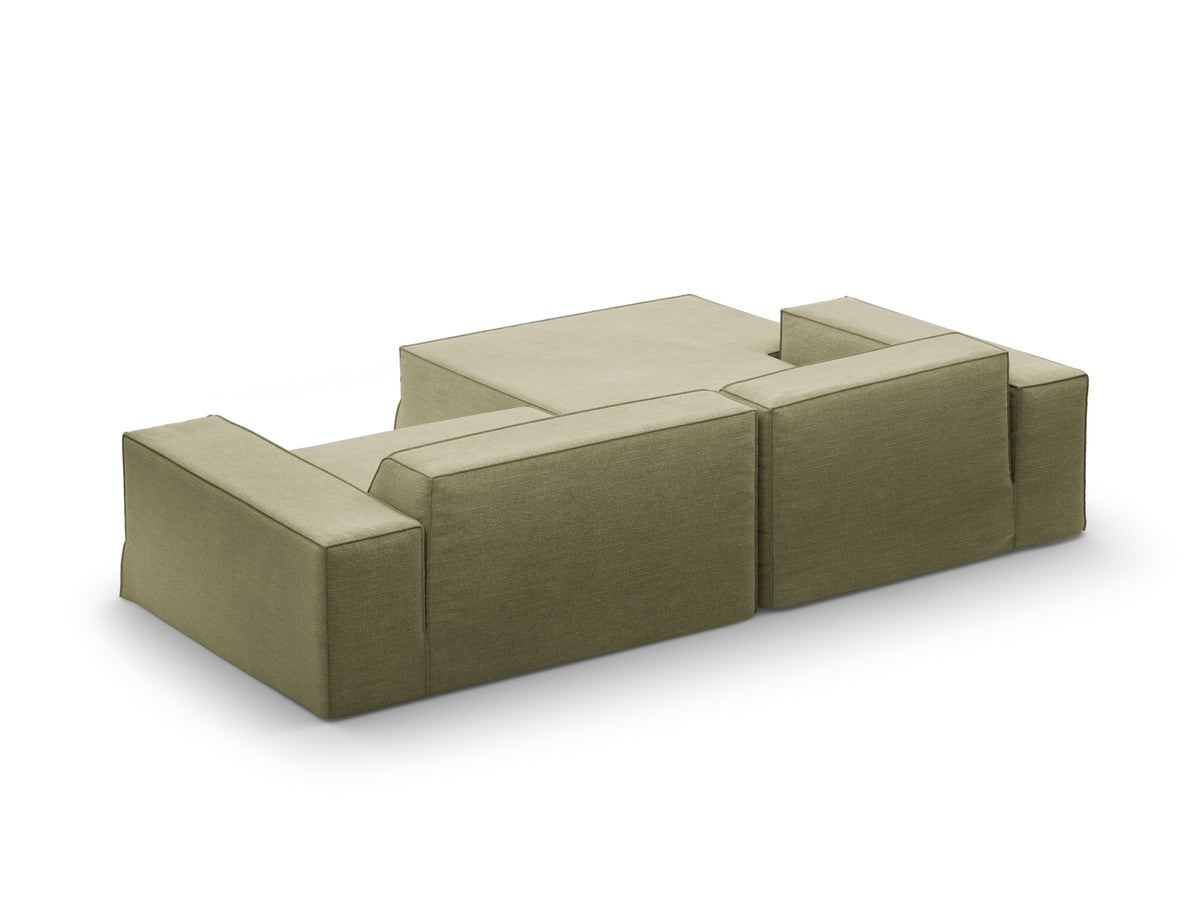 Jodie Modulares Ecksofa links 3 Sitzer mit abnehmbaren Bezug in Light Green-LINS präsentiert im Onlineshop von KAQTU Design AG. L-Sofa links ist von Micadoni