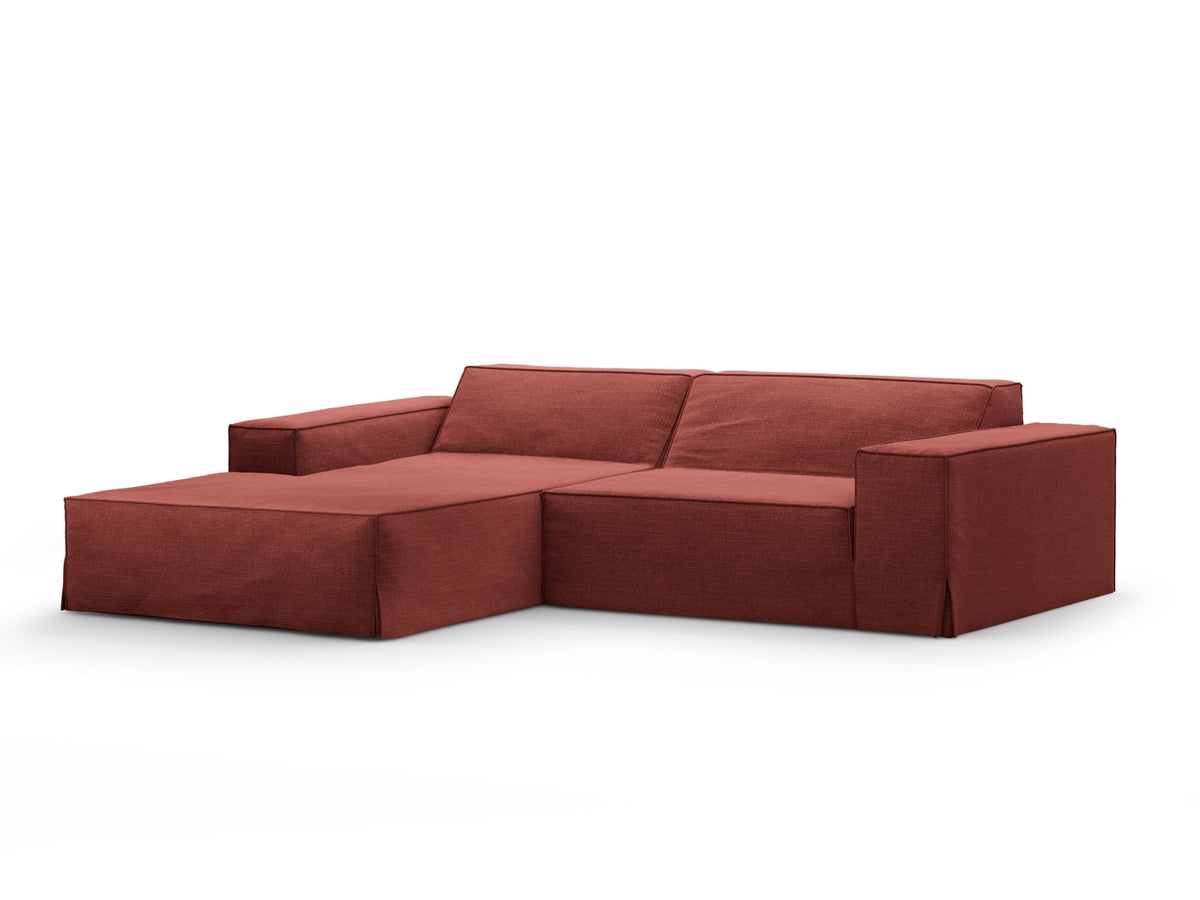 Jodie Modulares Ecksofa links 3 Sitzer mit abnehmbaren Bezug in Cherrywood-LINS präsentiert im Onlineshop von KAQTU Design AG. L-Sofa links ist von Micadoni
