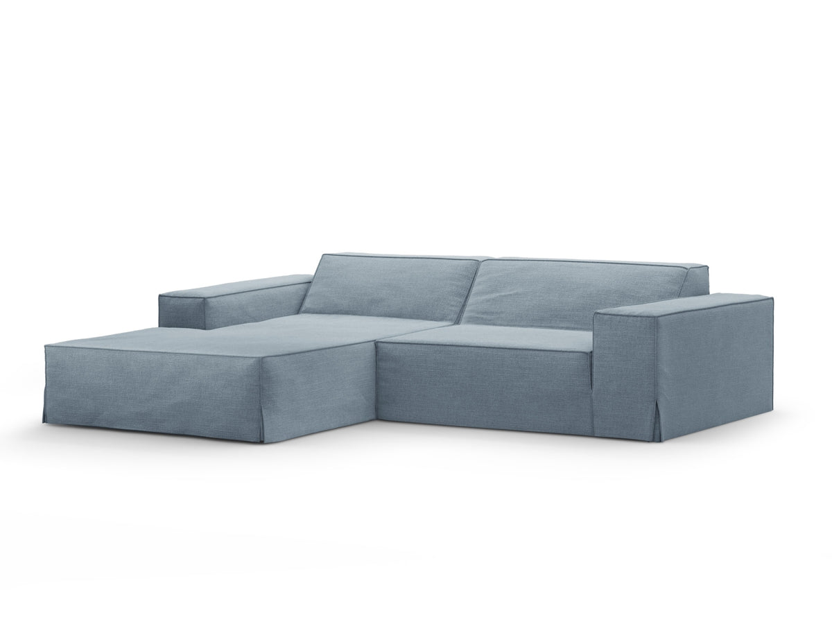 Jodie Modulares Ecksofa links 3 Sitzer mit abnehmbaren Bezug in Muted Blue-LINS präsentiert im Onlineshop von KAQTU Design AG. L-Sofa links ist von Micadoni