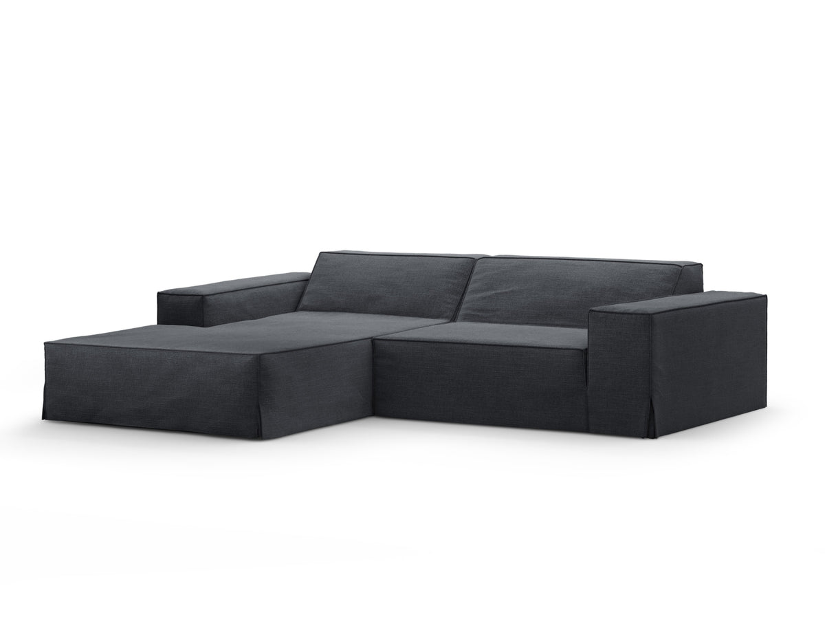 Jodie Modulares Ecksofa links 3 Sitzer mit abnehmbaren Bezug in Grey und Blue-LINS präsentiert im Onlineshop von KAQTU Design AG. L-Sofa links ist von Micadoni