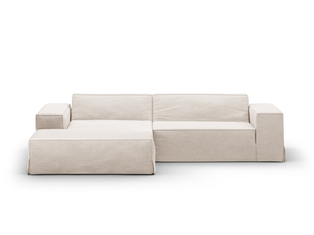 Jodie Modulares Ecksofa links 3 Sitzer mit abnehmbaren Bezug in Beige-LINS präsentiert im Onlineshop von KAQTU Design AG. Ecksofa links ist von Micadoni