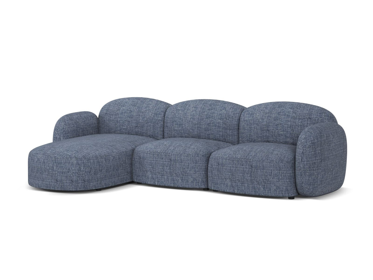 4-Sitzer Ecksofa links Blair in Blue Melange-Baltimore präsentiert im Onlineshop von KAQTU Design AG. Ecksofa links ist von Micadoni