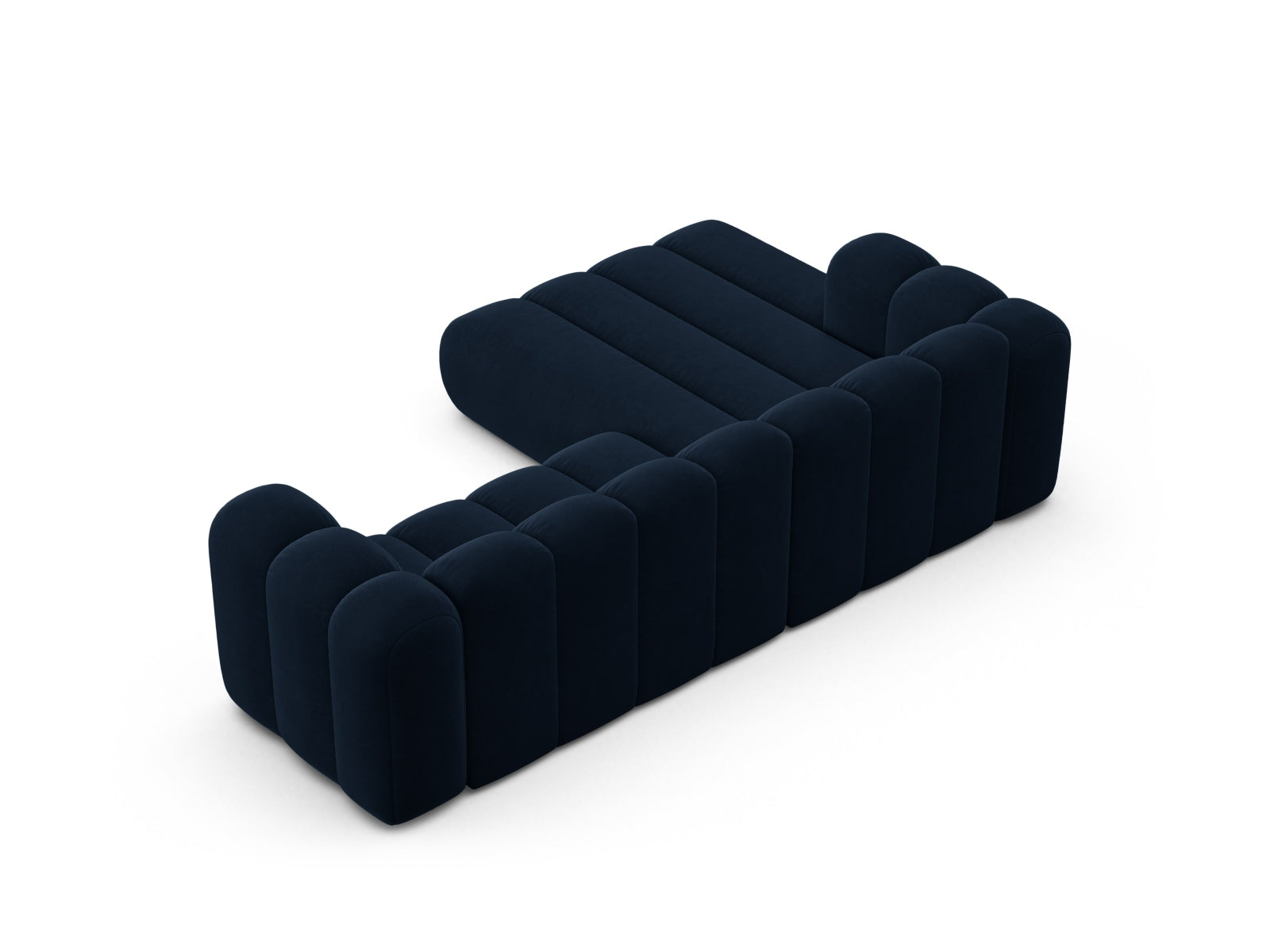 Lupine Velour Modular Ecksofa links 4 Sitzer in Royal Blue präsentiert im Onlineshop von KAQTU Design AG. Ecksofa links ist von Micadoni
