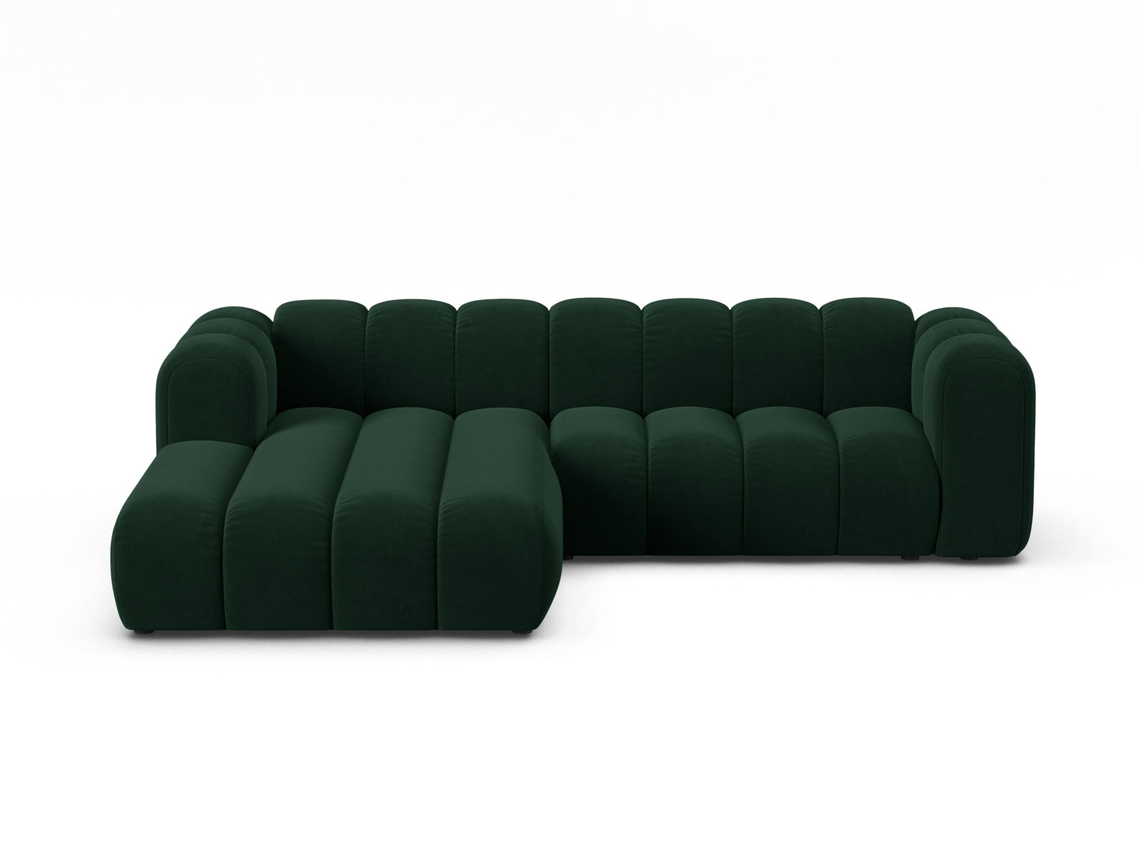 Lupine Velour Modular Ecksofa links 4 Sitzer in Bottle Green präsentiert im Onlineshop von KAQTU Design AG. Ecksofa links ist von Micadoni