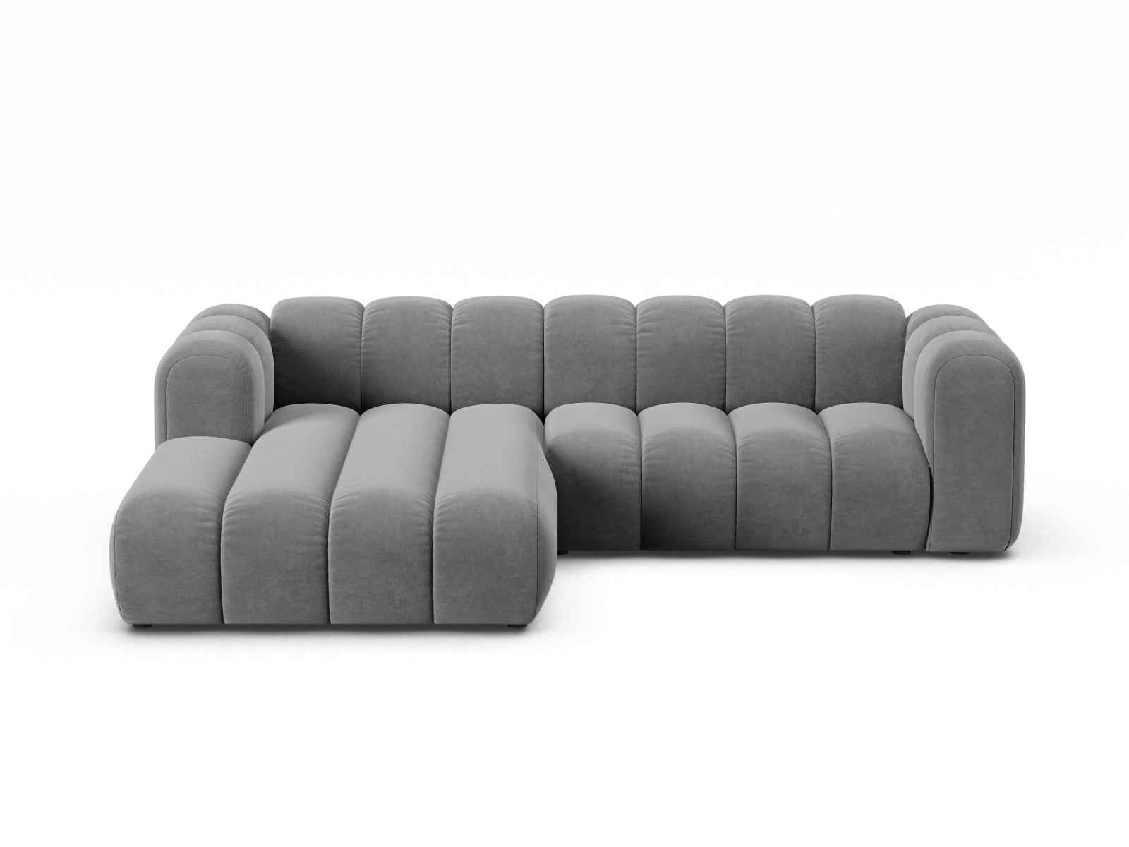 Lupine Velour Modular Ecksofa links 4 Sitzer in Grey präsentiert im Onlineshop von KAQTU Design AG. Ecksofa links ist von Micadoni
