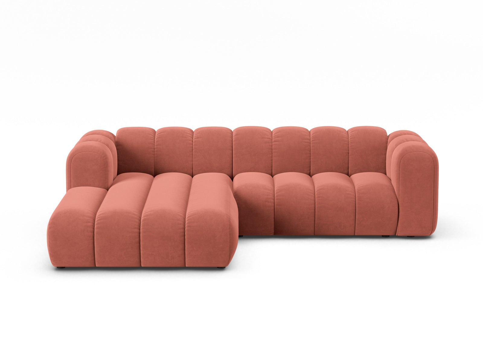 Lupine Velour Modular Ecksofa links 4 Sitzer in Coral präsentiert im Onlineshop von KAQTU Design AG. Ecksofa links ist von Micadoni