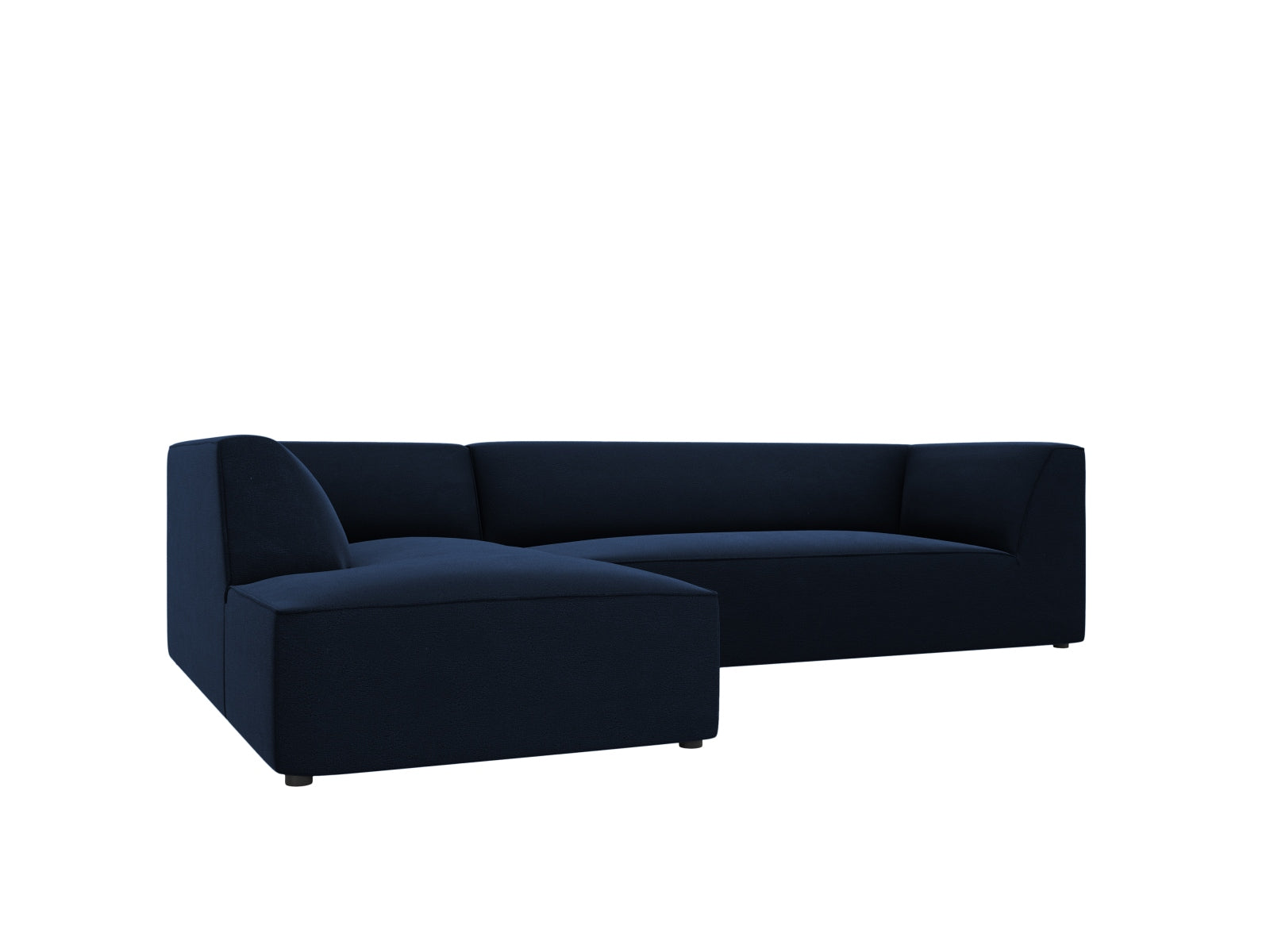 Elegantes modulares Ecksofa in luxuriösem Ruby Velour, linksseitig, ideal für stilvolle Wohnräume und gemütliche Abende.